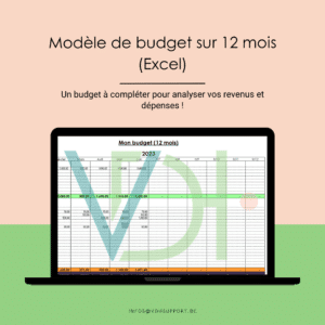 Budget sur 12 mois avec tableau de bord